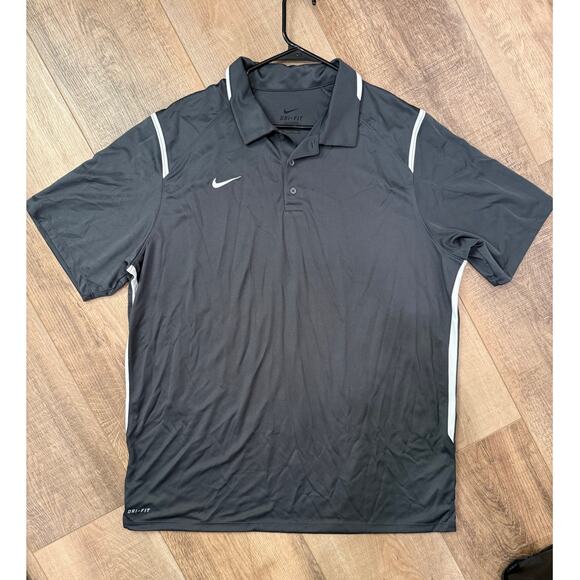 Nike Dri Fit Men's Polo Gray Size XL Golf Athleisure Short Sleeve Sport - Picture 1 of 7